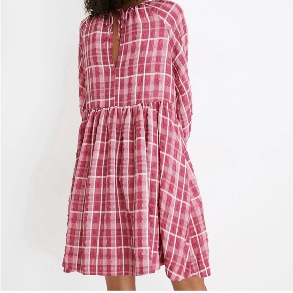 Madewell Pink and White Plaid Shirred
Babydoll Women's Dress - Size
Medium - Picture 5 of 5